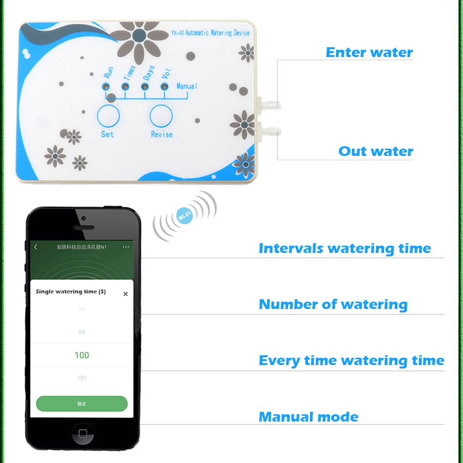 Мобильный телефон wifi автоматическое устройство орошения дистанционное управление садовое растение utomatic Капельное орошение система водяной насос таймер инструмент