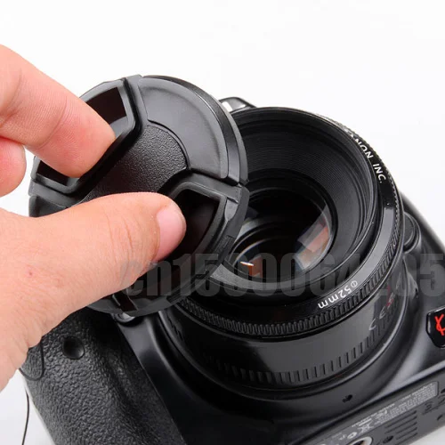 10 шт. 52 мм передняя крышка с центральной защелкой для Nikon D5200 D5100 D3200 D3100 D5500 D5300 D3300 AF-S18-55mm объектив Кепки
