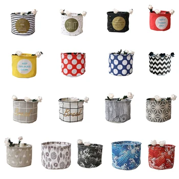 

Waterproof Dirty Clothes Cotton Linen Sundries Basket Folding Toys Organizer Household Office Storage Box Foldable cosmetics Box