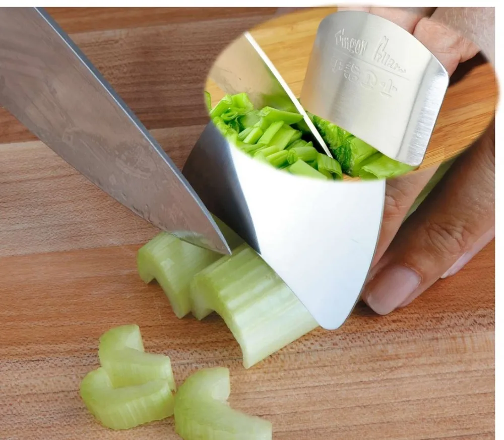 1 Finger Protection Knife Stainless Steel Finger Guard Protector Cutting Slice Chop Safe Cooking Finger Protectors Kitchen Tools