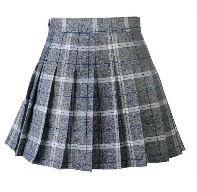Новая клетчатая летняя плиссированная юбка с высокой талией для колледжа - Цвет: 4