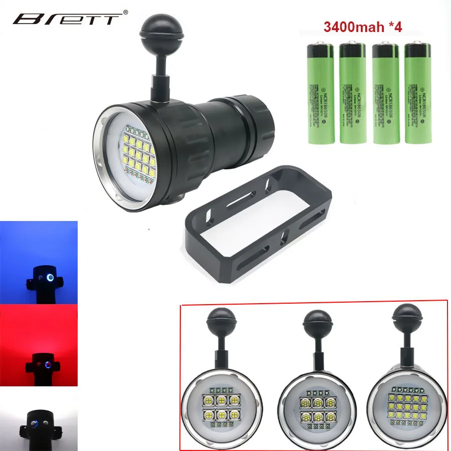  LED Photo Diving Flashlight Underwater 80M waterproof Lanterna LED XHP70/XHP90 Photography Video Ta - 32858936419