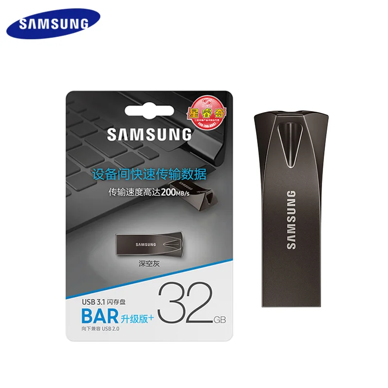 SAMSUNG USB флэш-накопитель Plus 32 Гб 64 Гб Высокая скорость 200 МБ/с./с 128 ГБ 256 ГБ USB 3,1 мини u-диск флеш-накопитель карта памяти