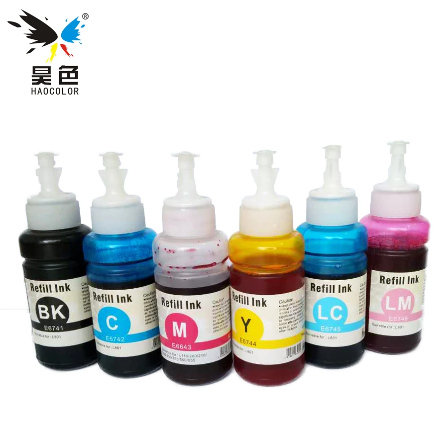 6*70ml Printer ink for Epson tank desktop inkjet Printer 6 color ink for ciss ink Refill kit For