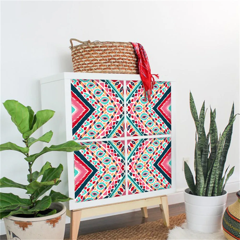 البوهيمي نمط ملصقات جدار للمنزل ديكور الشارات لغرفة المعيشة غرفة نوم خزانة رف القابل للإزالة خلفيات Vinly الجداريات