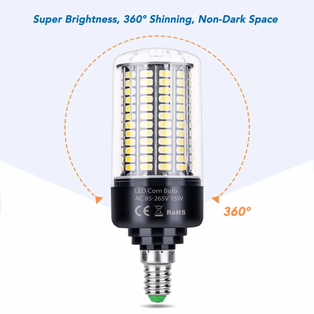 E27 LED Corn Bulb 5736 SMD Lamp E14 AC85-265V Led Indoor Light High Lumen Energy saving lampara led 28 40 72 108 132 156 189leds