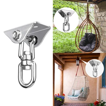 

New Stainless Steel Hammock Chair Hanging Kit Ceiling Mount Spring Swivel Snap Hank Hook Camping Accessories Outdoor Tools
