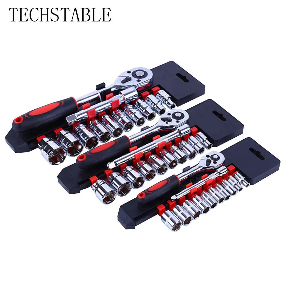 TECHSTABLE 12pcs Socket Wrench Set Fast ratchet wrench Manual shedding wrench Vehicle maintenance tools TECHSTABLE 12pcs Socket Wrench Set Fast ratchet wrench Manual shedding wrench Vehicle maintenance tools