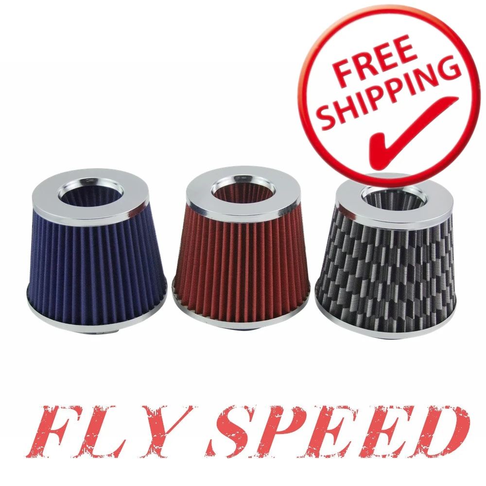 Cone Air Filter 76mm Replacement Dual Funnel Racing Cold Air Intake Air