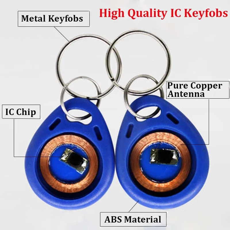 10pcs 13.56MHz IC M1 Keyfobs Tags Access Control RFID Key Finder Card Token Attendance Management Keychain ABS Waterproof
