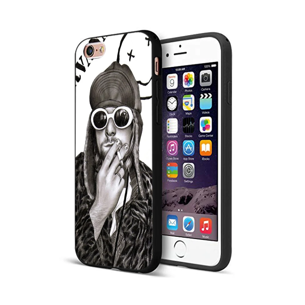 Черный чехол из ТПУ для iphone 5 5s se 6 6s 7 8 plus x 10 силиконовый XR XS 11 pro MAX Nirvana Курта