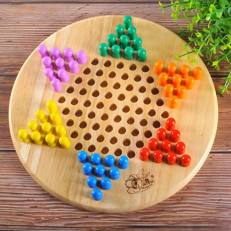 

Hot Sale Portable Development Intelligent Education Wooden Toys Chinese children's Checkers Game Puzzle Chess Toys For Children
