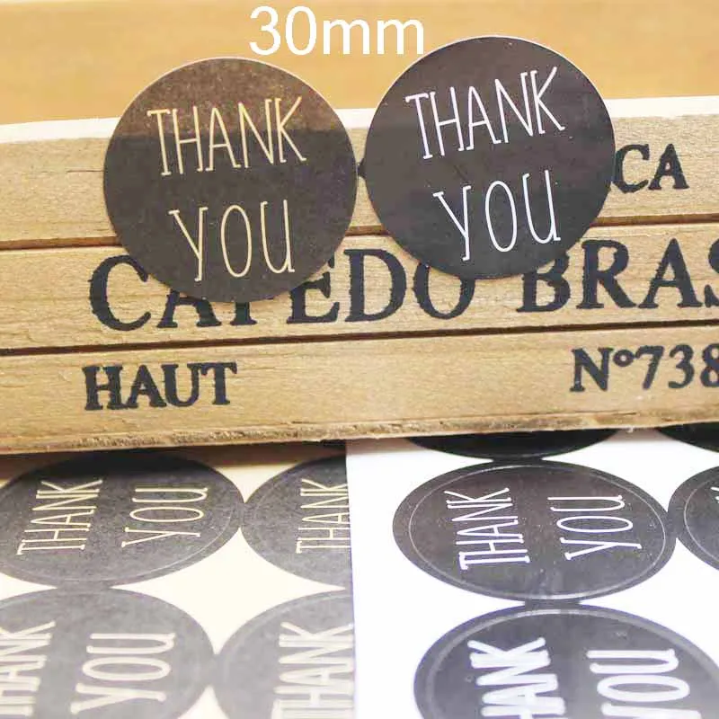 100pcs heart self adhesive labels Vintage kraft handmade with love labels paper self seal thank you labels 3cm size