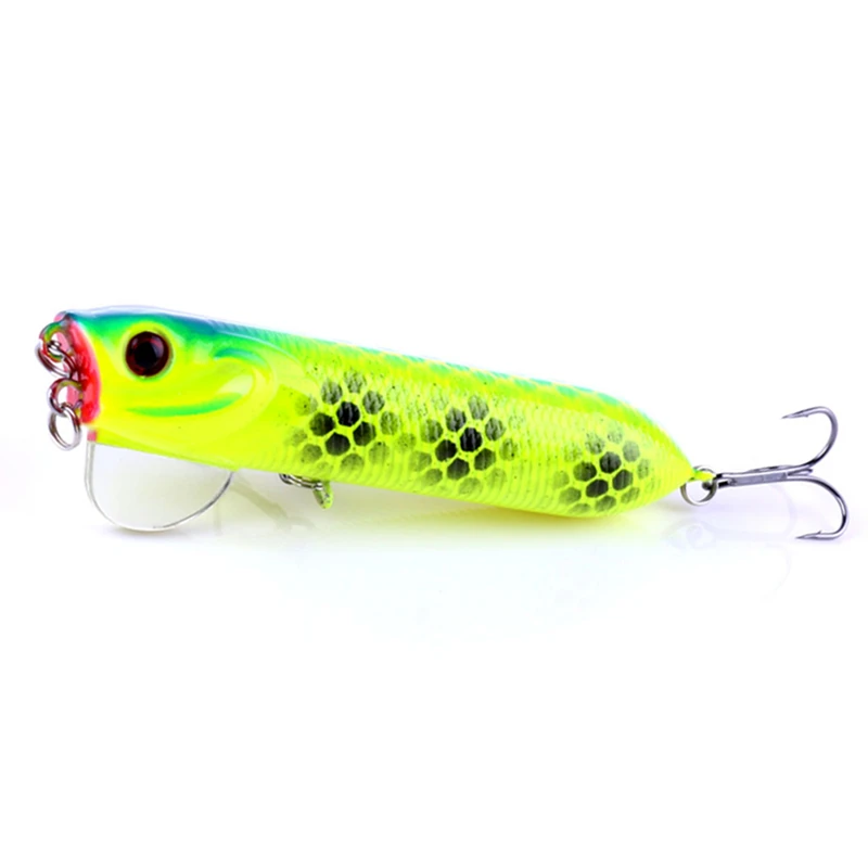 

1pc 9.5cm 16.5g Tube Shape Popper fishing Lure Plastic Laser Hard bait isca artificial 3D Eye Floating wobbler Crankbait tackle