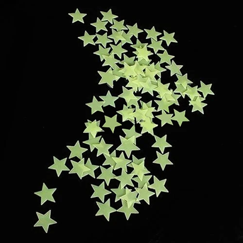 100 шт 3D звезды светящийся стикер на стену в темноте потолок стикер на стену s милый домашний Декор украшение комнаты ночное небо звезды формы