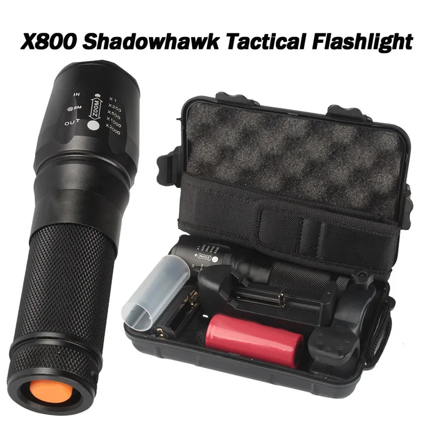 Высокое качество 6000лм подлинный SHADOWHAWK X800 Тактический фонарь светодиодный фонарь с зумом военный фонарь G700