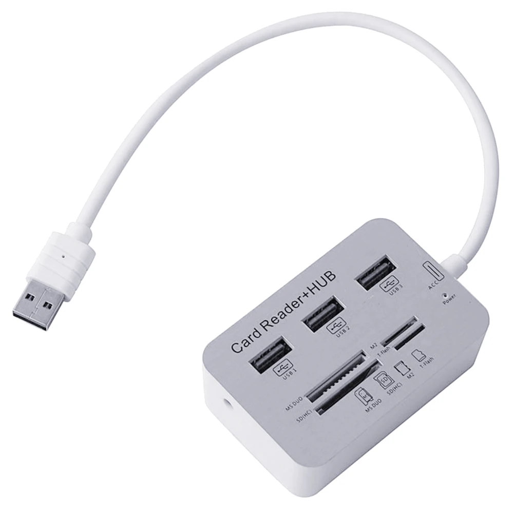 

Aluminum 3 Port USB 3.0 Hub with MS SD M2 TF Card Reader Portable for Laptop