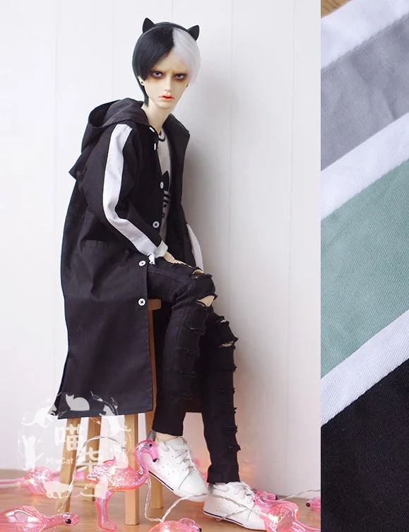 

MiuCat-BJD doll clothes 1/3 SD13 SD17 sport leisure loose style dust coat black green gray
