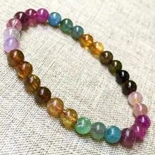 Чистый натуральный 6 мм Радуга ручная цепь