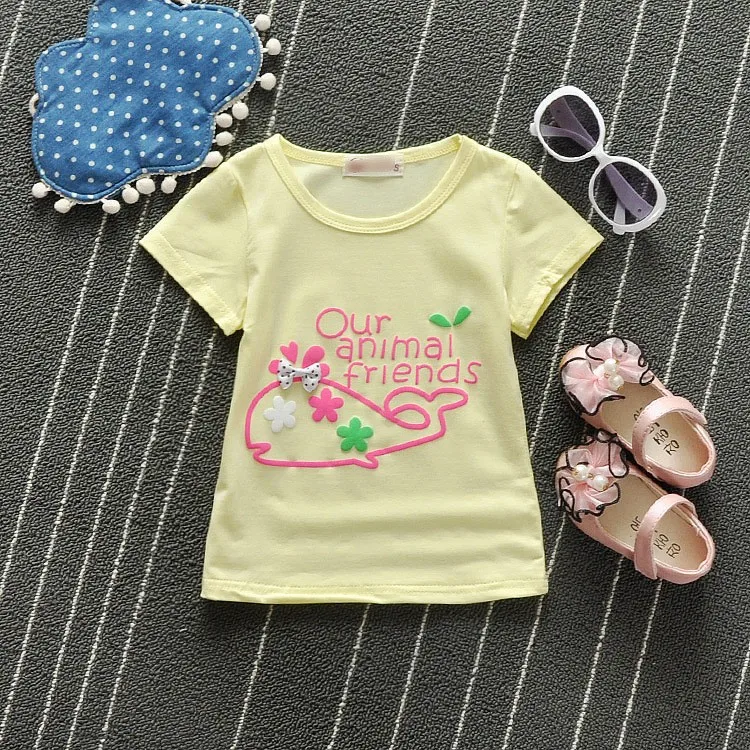Baby Toddler Kids Audel Cotton Summer T-shirts Girls Boys New Fashion Tops Short Sleeve Children Clothes G117