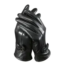 LOVESUN Top Quality Genuine Leather Gloves Women Plush Warm Winter Gloves Female Mittens Sheepskin Tactical Glove 20 Color AW58