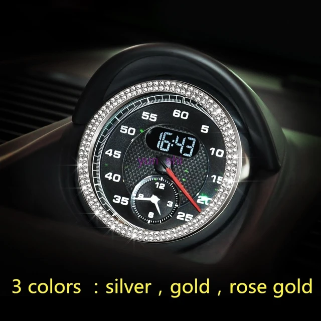 3 Colors Car Console Clock Watches Time Decoration Ring Cover Car