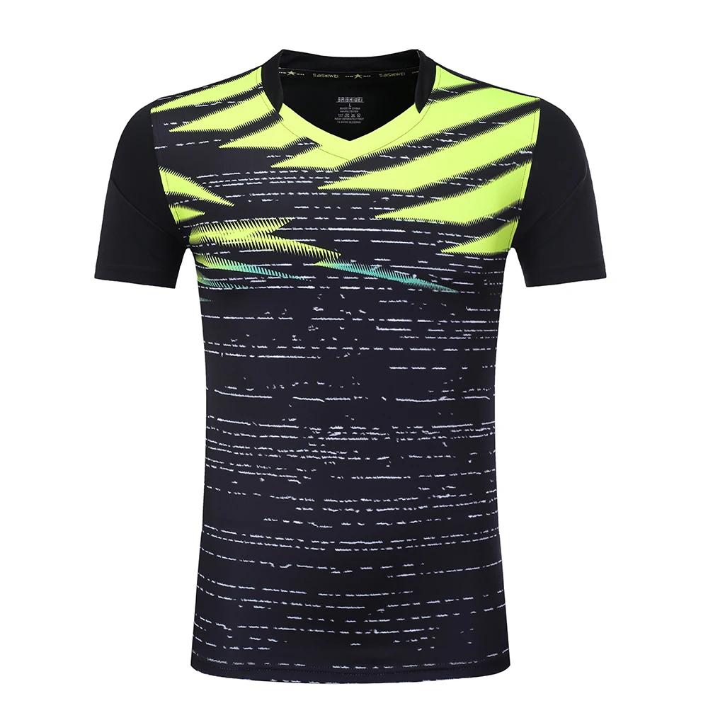 Chico/mujeres/hombres secado rápido bádminton camisas, ropa de tenis manga corta, tenis de mesa, chica tenis camisetas uniformes