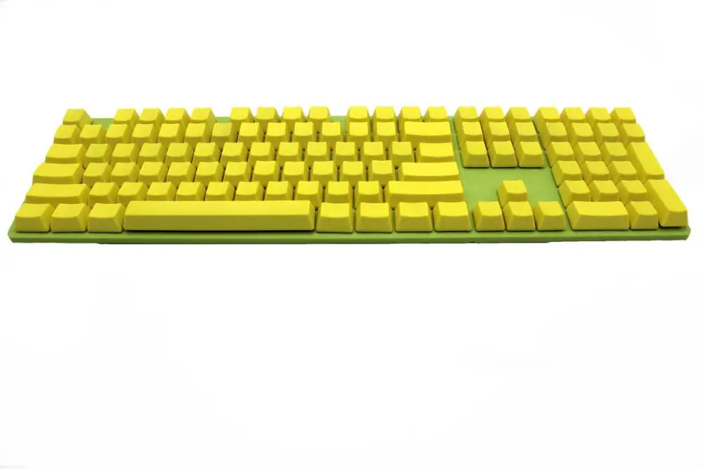 YMDK ANSI 108 боковой Печатный Пустой Топ Печатный толстый PBT Keycap для MX переключатели механическая клавиатура - Цвет: Yellow