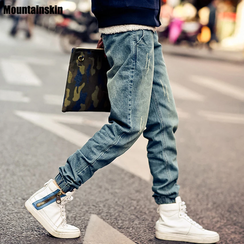 Mountainskin New Korean Style Men's Jeans Distrressed Jogger Jeans Slim ...