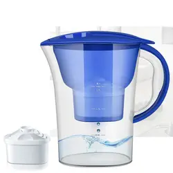 Бытовой очиститель воды чайник 2.5L ёмкость Активизированный карбоновый фильтр питьевой очиститель с 2 комплекта фильтров