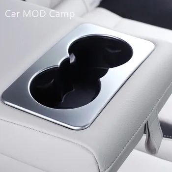 

For Land Rover Range Rover Velar 2017 2018 ABS Matte Interior Rear Water Cup Holder Cover Trim 1pcs