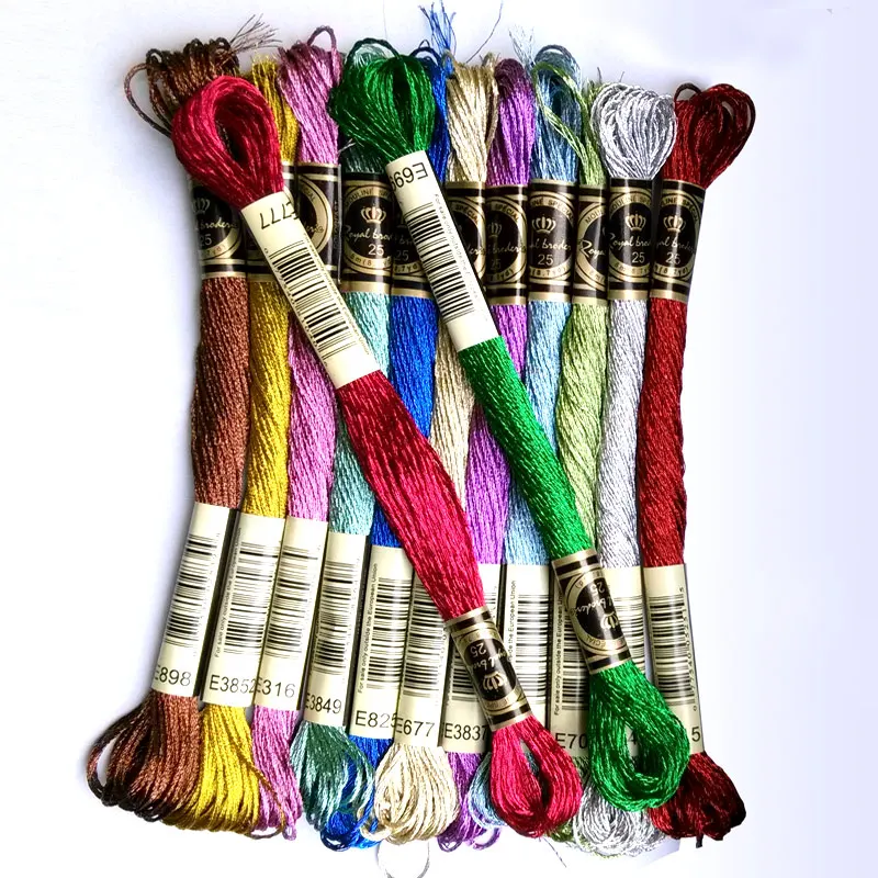 

Higher quaily Cross stitch gold and silver threads / cross stitch embroidery thread / Custom Cross stitch threads colors