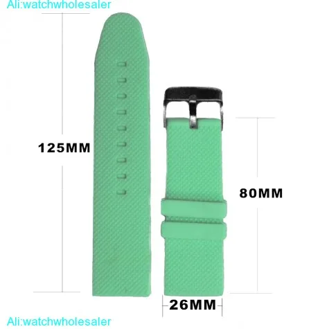 26mm Fancy Aqua Color Silicone Jelly Rubber Ladies Watch Band Straps WB1063L26JB