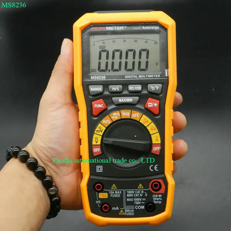 HYELEC MS8236 6000 Counts Digital Multimeter with T RMS / USB 1000V 10A