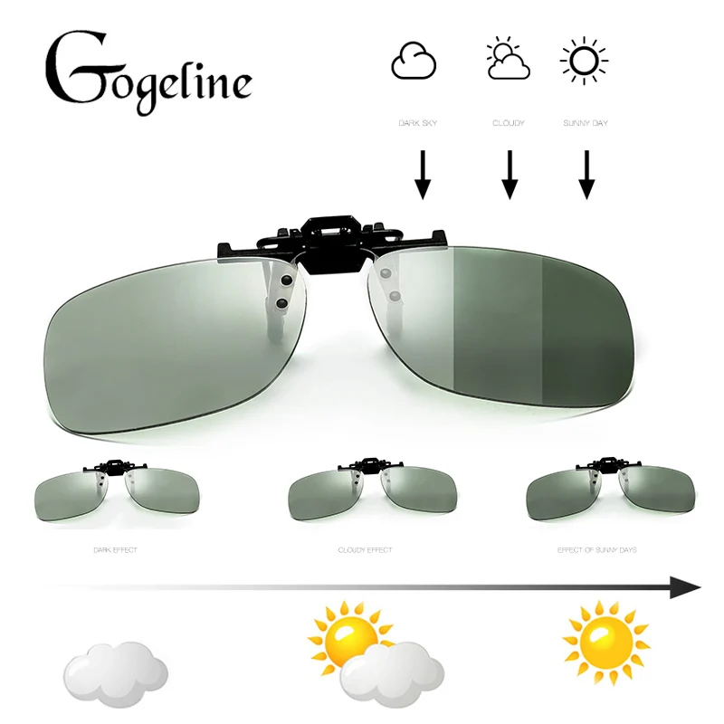 Polarized Photochromic Sunglasses UV400 Driving Fishing Lens Clip On Eyewear US