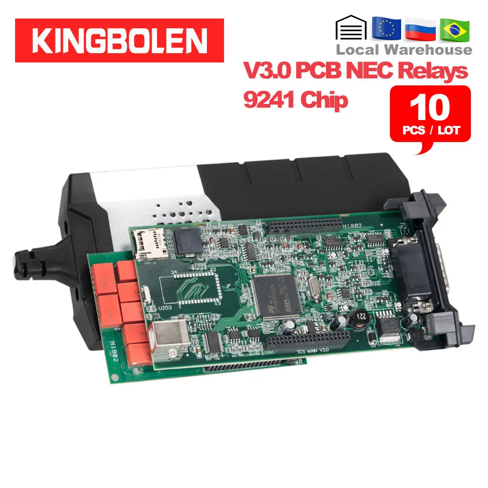 

10pcs/Lot CDP TCS New VCI 2016 R0 keygen Dual Green Board V3.0 9241A OBDII/OBD2 Diagnostic Tool Auto Scanner