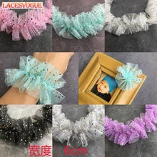 

Pleated lace ribbon 20yards Bubble Skirt Ruffle Mesh Lace Lace trimmings for sewing Patchwork lace material width 6cm LAVO586