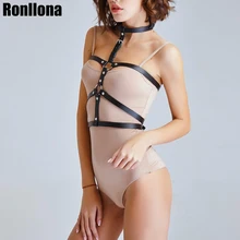 Кожаный бюстгальтер на бретельках, фетиш, пояс на грудь, нижнее белье, ночной ремень для тела, Женский эротический пояс, фетиш, готический, искусственный воротник, подтяжки