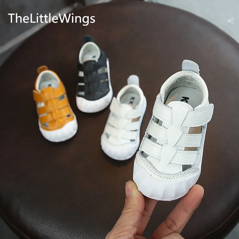 

Spring 2019 New Flat Soft-soled baby girl genuine leather Sandals outdoor Children's toddler Shoes boys loafers 0-2 years old
