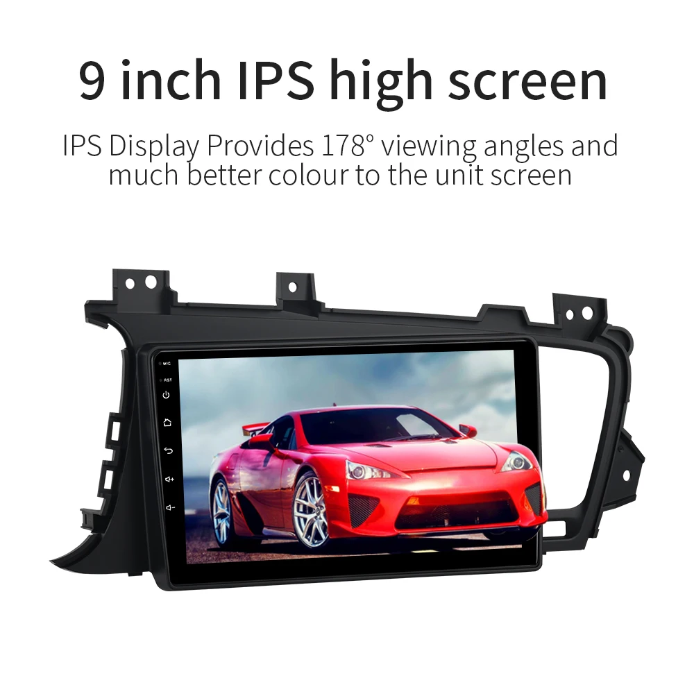 Flash Deal 8" Android 9.0 1din Car Multimedia for Kia K5 Optima Navi 2011 2012 2013 with IPS 4G 32G 1024*600 Screen Built-in Wifi BT GPS 2