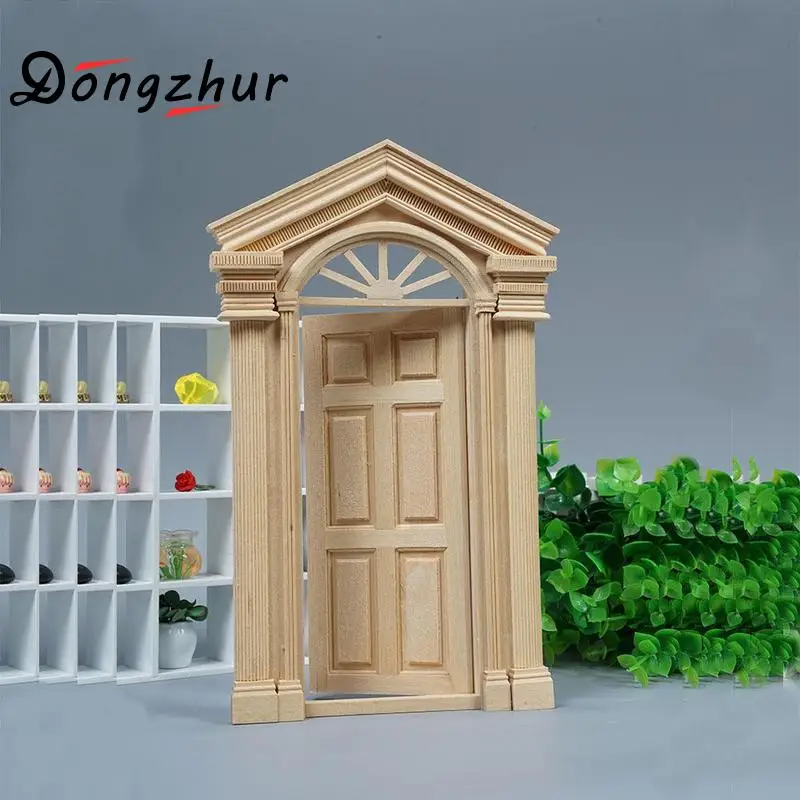 Dongzhur деревянная 1:12 дверь кукольного домика Miniaturas Casa De Munecas аксессуары для 1:12 деревянная дверь кукольный домик миниатюрная 1:12 игрушечная дверь