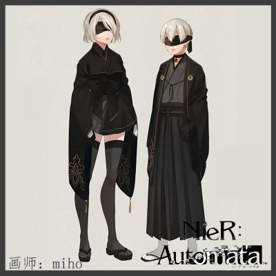 [В наличии] Аниме! Костюм кимоно NieR Automata из игры 2B/9S Fanart унисекс Униформа костюм