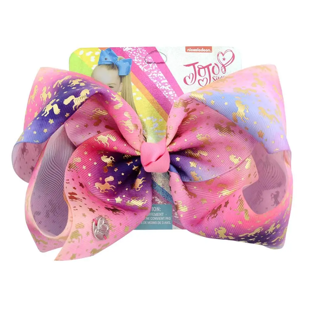 JoJo Siwa Hair Bow With Alligator Clip Girl Kids Bowknot 8inch Girls Gifts DE