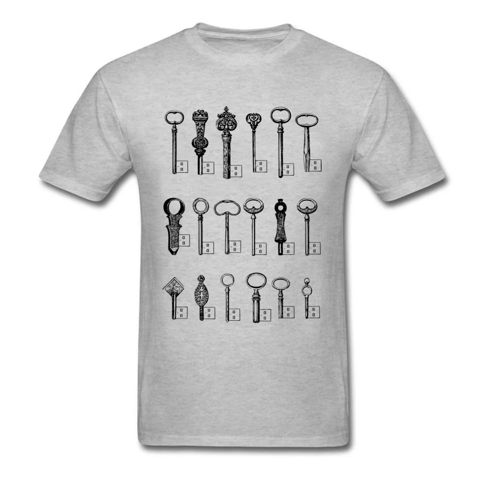 Customized Short Sleeve Tees Mother Day Round Collar 100% Cotton Men T-shirts Usb Keys Customized Top T-shirts Slim Fit Usb Keys grey