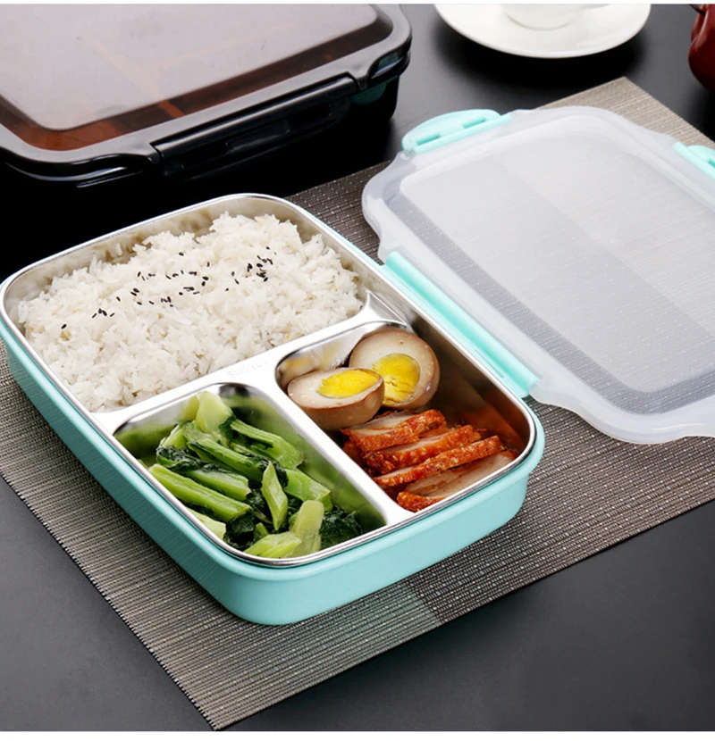 TUUTH Stainless Steel Lunch Box Large-capacity Microwave Heating Portable Dinne Food Containers For Picnic Office School B5