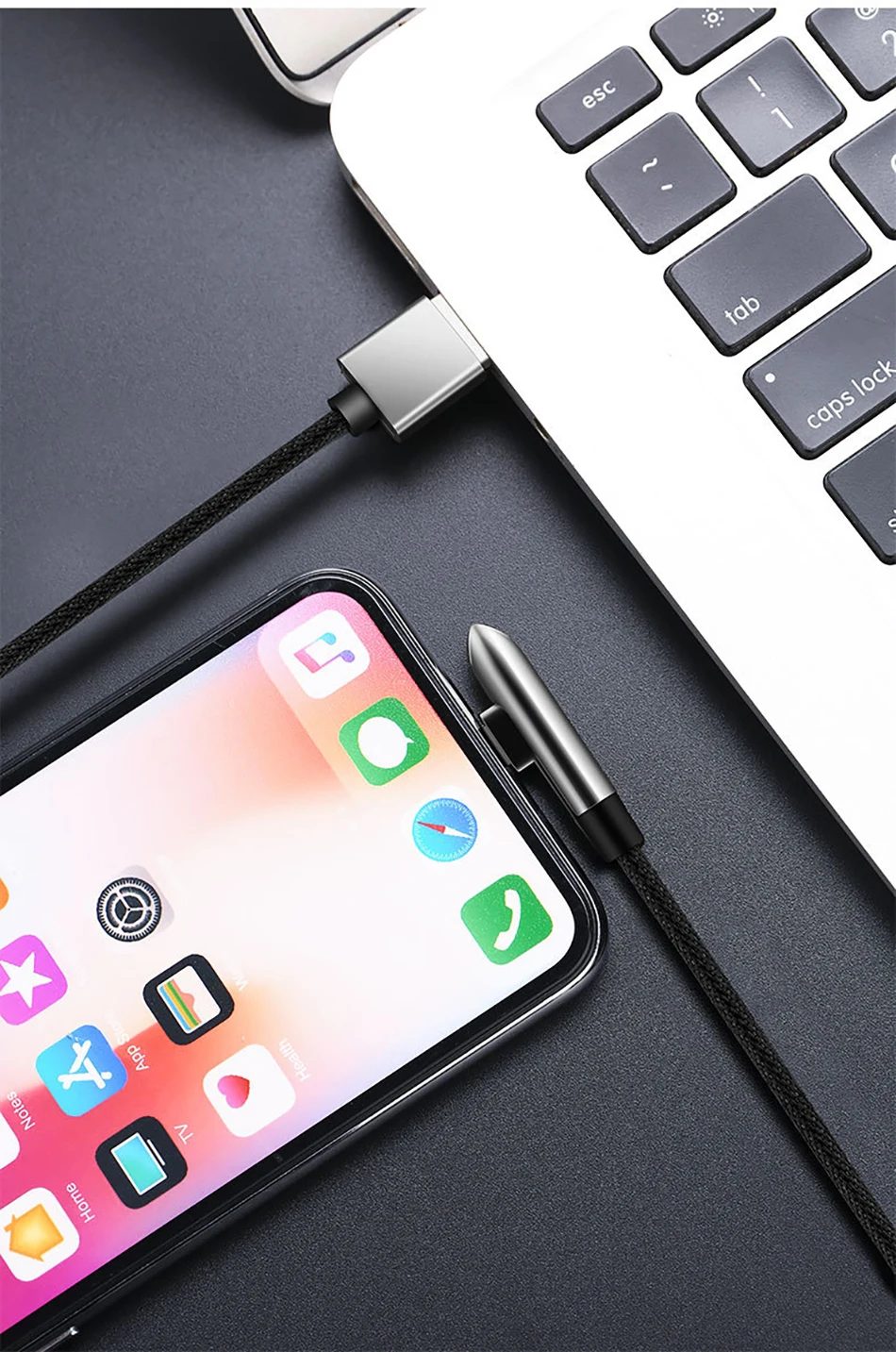 !ACCEZZ USB Cable For Apple iPhone X XS MAX XR 8 7 6 6S 5 5S Plus IOS 10 11 12 Lighting Charger Bullet Style Data USB Cable Cord (13)