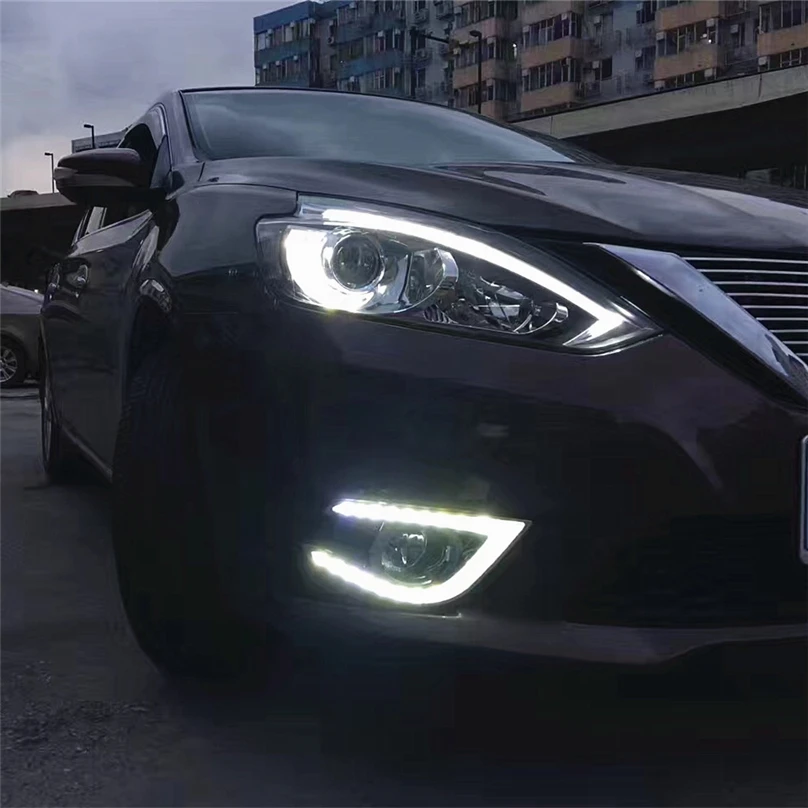 Автомобильный Стайлинг для Nissan Sentra светодиодный DRL для вождения с дневными ходовыми огнями, дневная фара