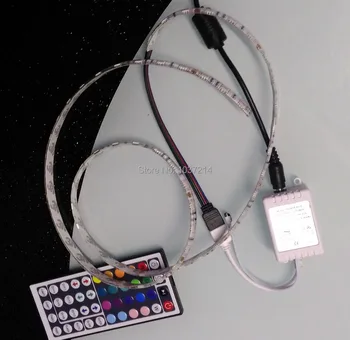 

Free Shipping 12V LED Strip 5050 RGB Waterproof LED Light 60LEDs/M 1M +44Keys controller+Adaptor 12V 2A, RGB/Changeable