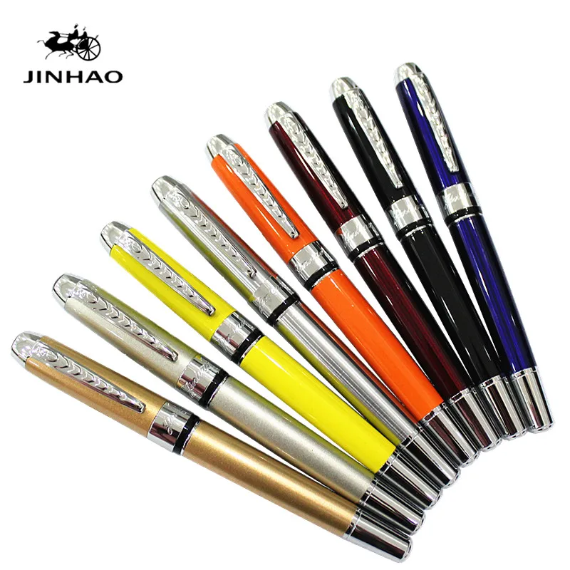 JINHAO 250 Business 17 colors Choose Medium Nib Iridium Point All-Steel Fountain Pen New Office School Writing Supplies | Канцтовары для