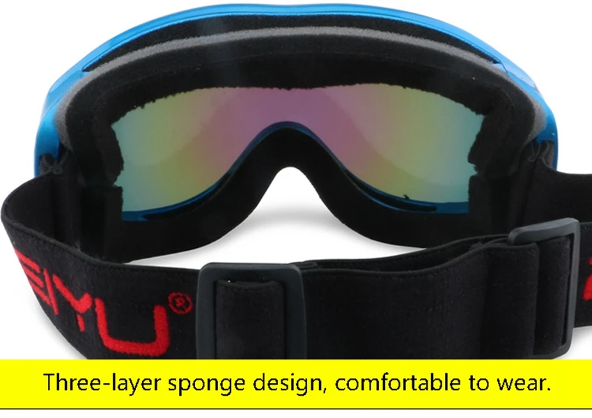 Зимние Лыжный Спорт очки Анти-туман Ветрозащитный лыжные очки УФ защиты катания на велосипеде восхождение солнцезащитные очки пыле очки